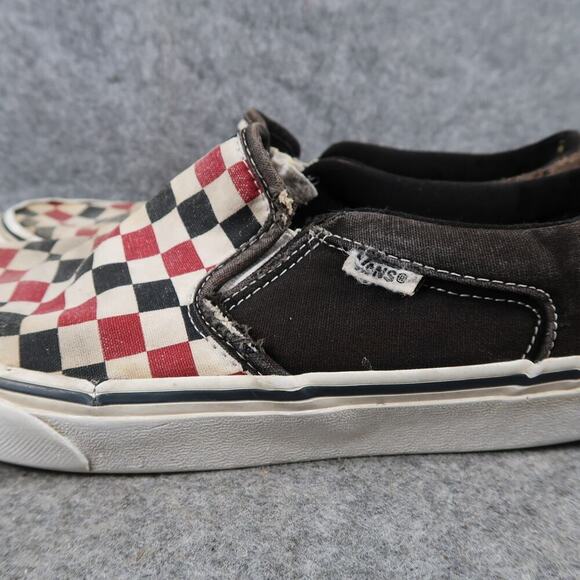 Vans Shoes Mens 8 Sneakers Slip On Checkerboard Red Black Skateboarding Canvas - Picture 5 of 12